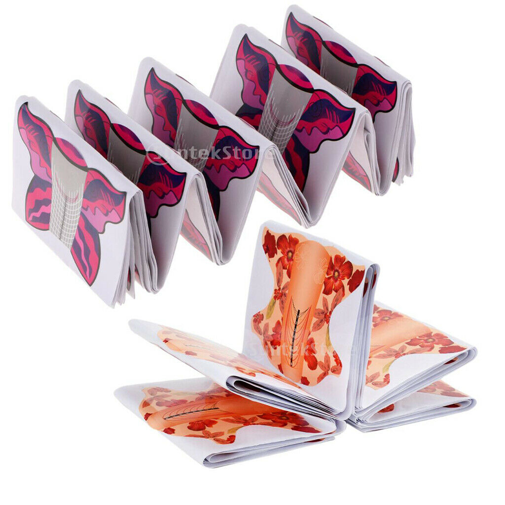 200pcs Square Nail Art Tips Extension Guide Form Stickers For Acrylic UV Gels