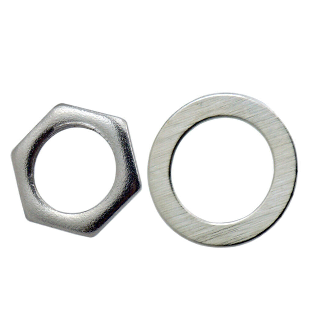 10x Iron Jack Socket Nuts + Washers For Electric Guitar Part