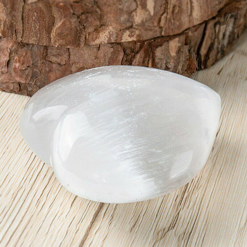 Extra Large Selenite Heart 2.3" Polished Healing Crystal Chakra Reiki Stone