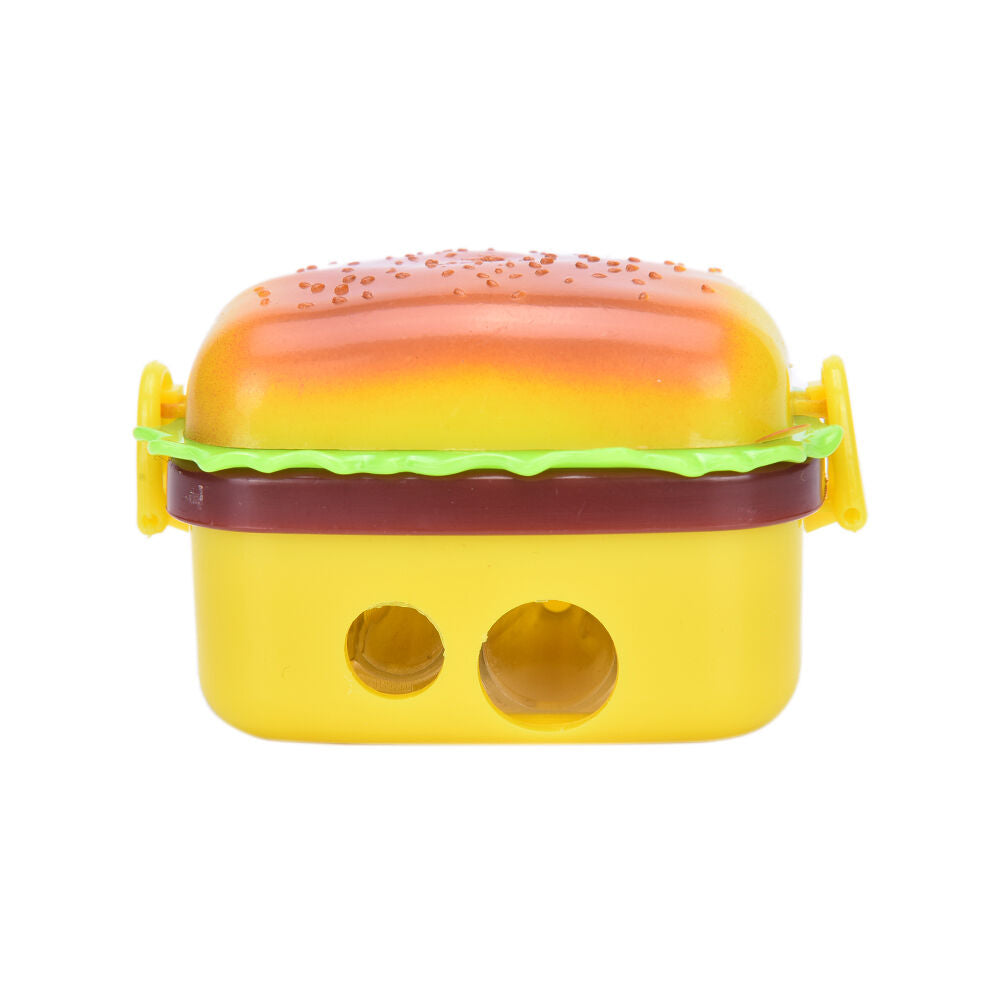 Stationery Hamburger Pencil Sharpener with Two Rubbers Eraser Student Kids.l8