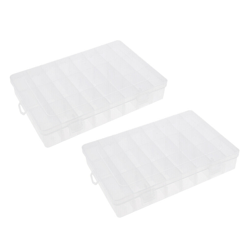 48 Grids Detachable Empty Storage Box Case Nail Art Tips Jewellery Organizer