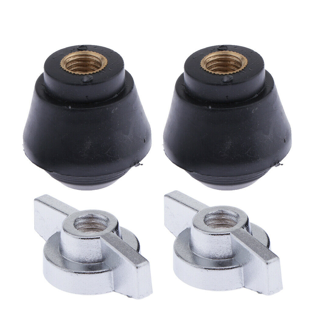 Set of 2 Black Floor Tom Drum Legs Feet Set Parts Percussion Instrument Accs