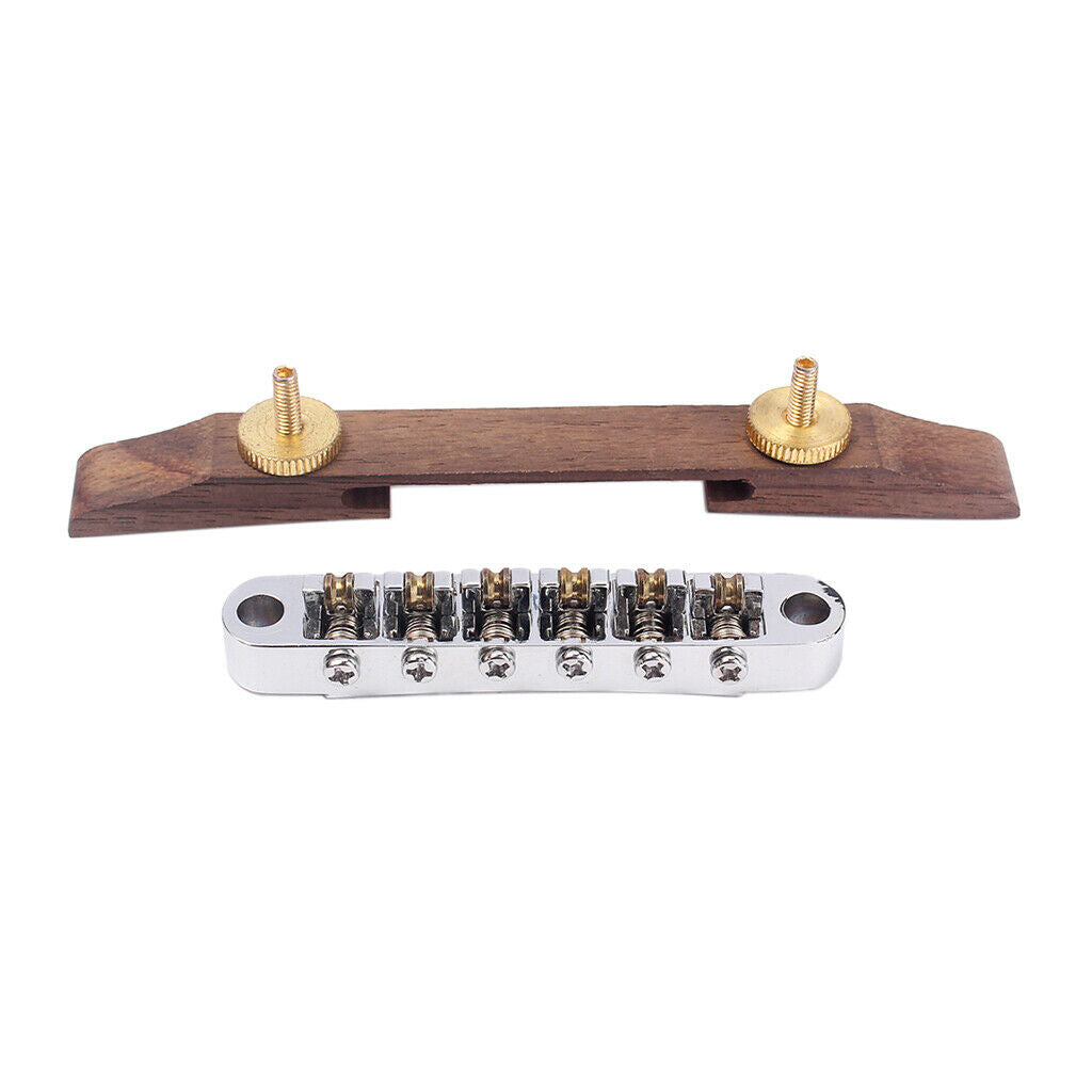 Exquisite Metal Roller Saddles, Rosewood Bridge Replacement for Archtop Jazz