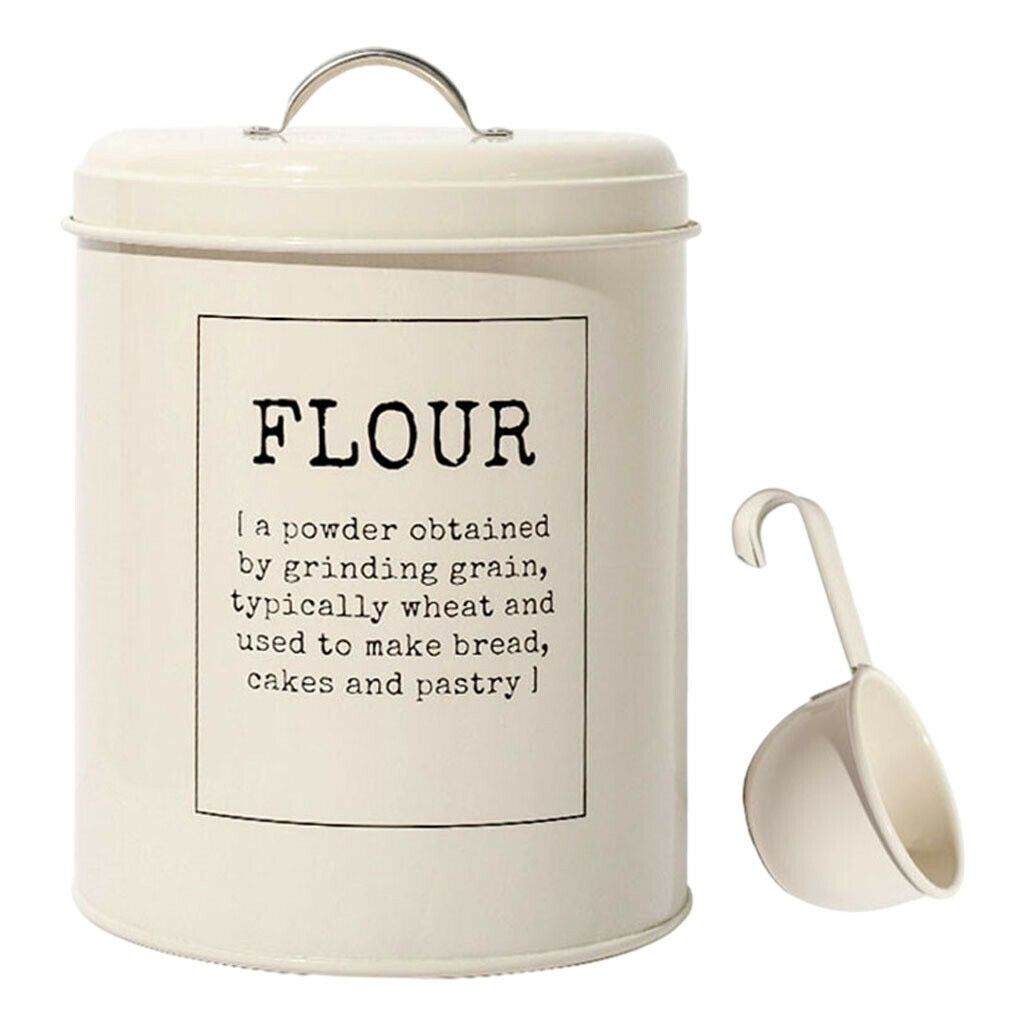 Metal Kitchen Food Flour Storage Tin Canister 5 litres Container 6.7x8 inch
