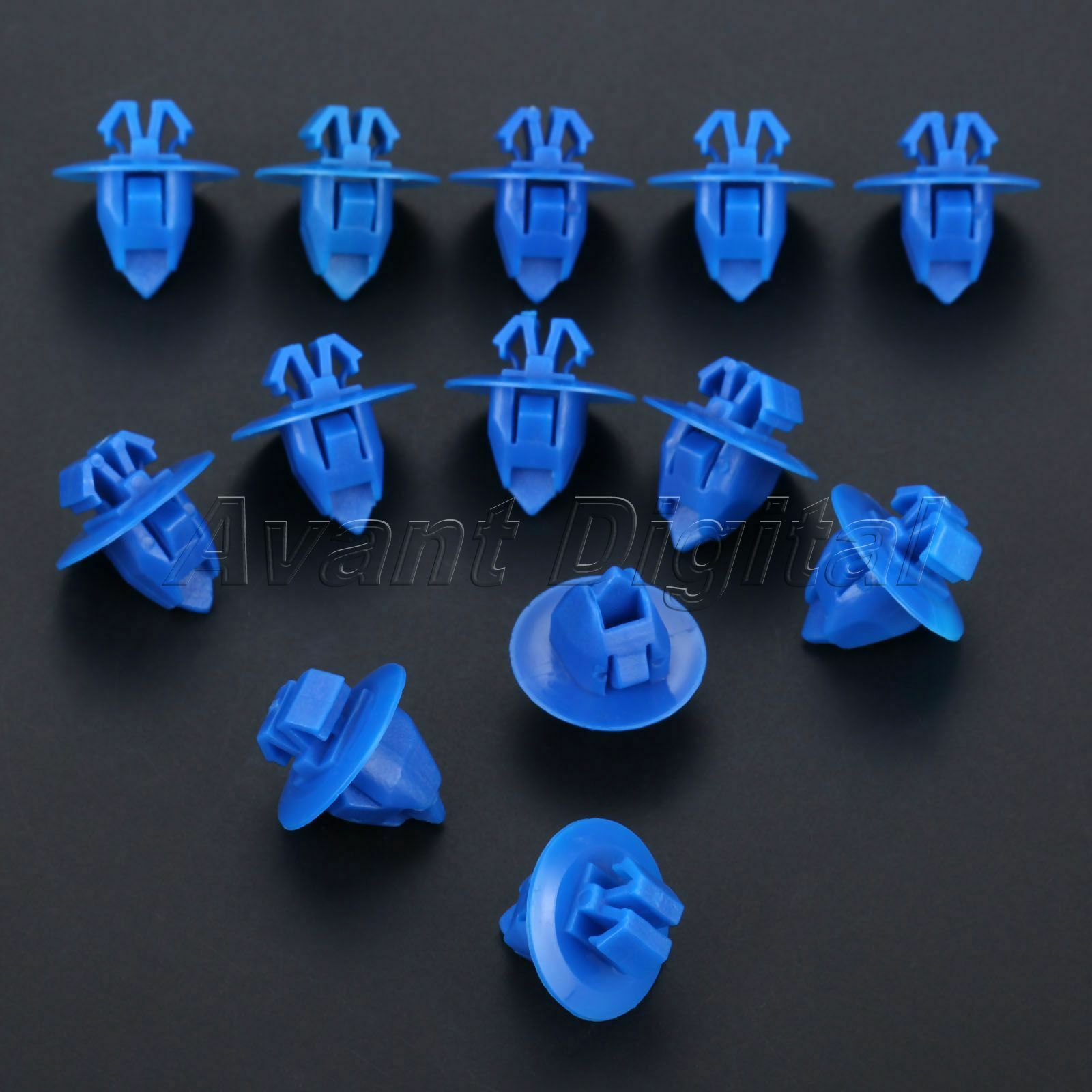 50x Auto 10mm Fasteners Fixed With Wheel Eyebrow Push Type Triming Clips Plastic