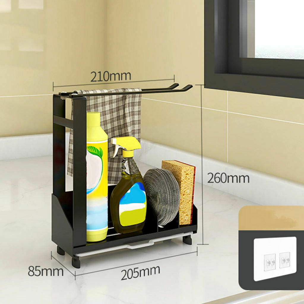 Aluminum Kitchen Sink Organizer Sponge Holder for Brush Dispenser Countertop