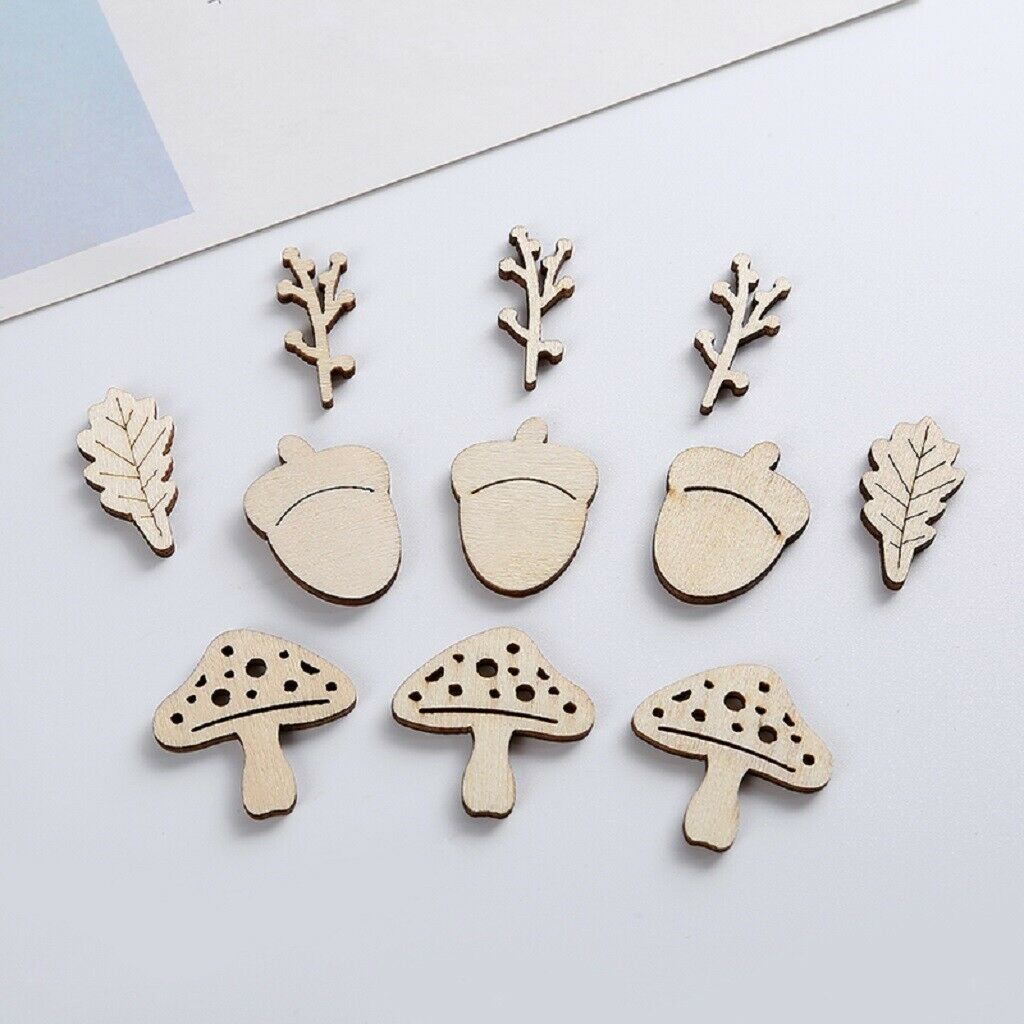 Package50 Wooden Embellishments DIY Scrapbooking Accessories Christmas