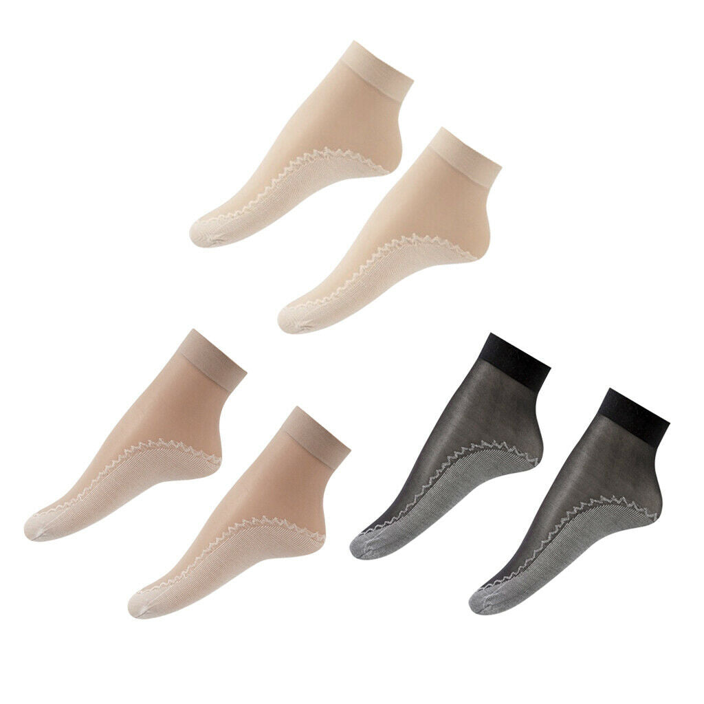 60x Women's Chinlon Silk Summer Socks Thin Non-Slip Crew Socks Anti-Scratch