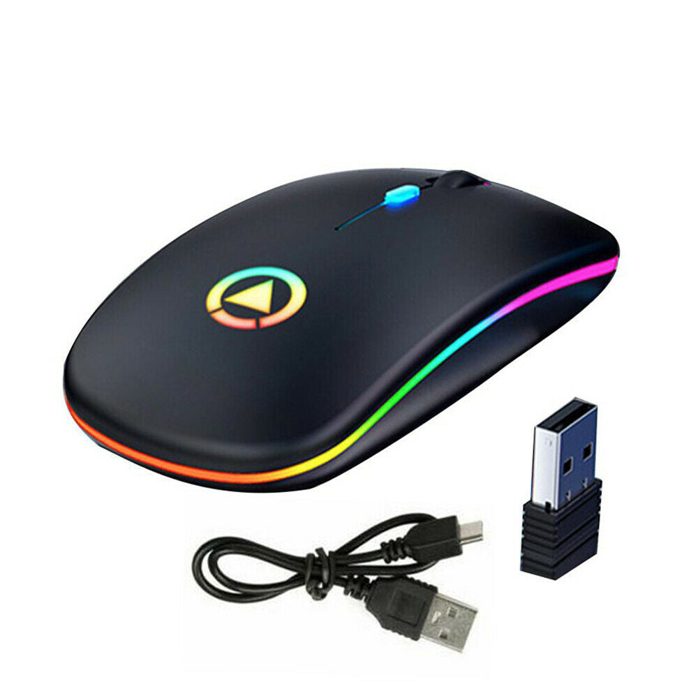 2.4GHz Wireless Mouse Cordless Mice USB Rechargeable For PC Laptop Smart TV