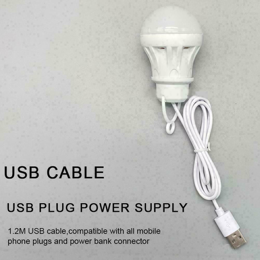 USB LED Bulb 5V 5W Emergency Lamp Low Consumption Camping Light D8G3 Tent H6U6