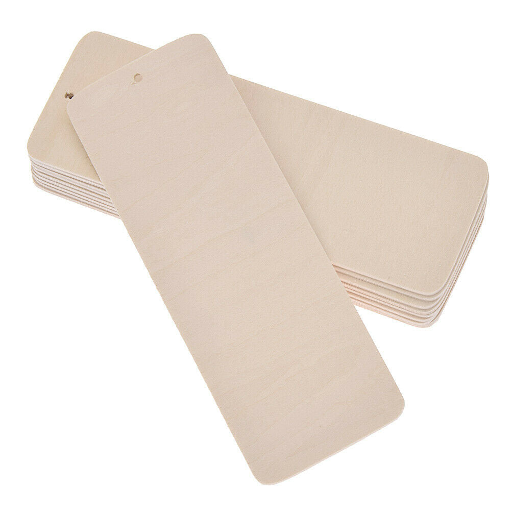 10Pcs Blank Wooden Bookmarks Hanging Tag Label Book Marker Readers Craft Acc DIY