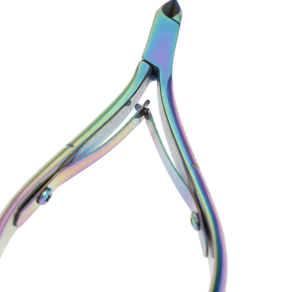 Nail Cuticle Nipper Rainbow Clipper Tweezer Scissor Dead Skin Remover Nail N DF