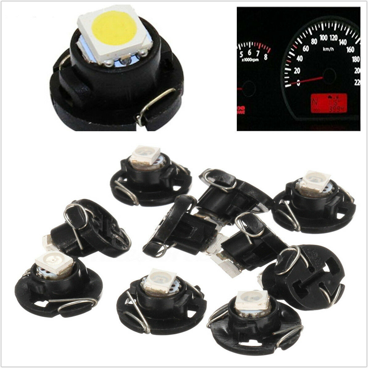 30 Pcs T4/T4.2 Wedge LED Bulb for Instrument Panel&Gauges Climate Control Light
