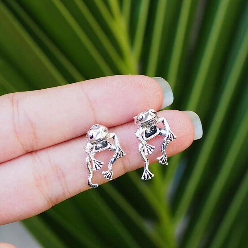 Cute Frog Earrings For Women Girls Animal Stud Earrings Piercing Earrin.l8