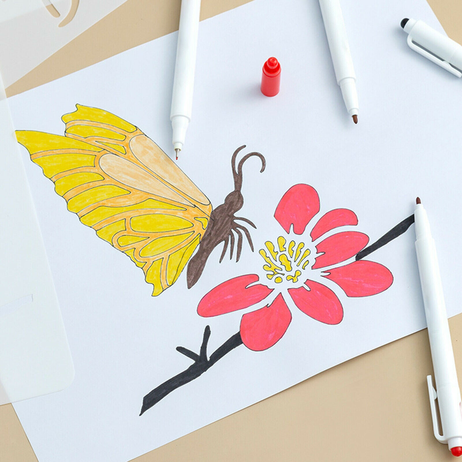 18x Bees Templates Stencils DIY Tile Cake Painting Album Crafts Art Project