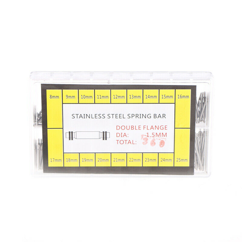 360Pcs Spring Bars Spring Pins Watch Pins Stainless Steel for Watchstrap .l8