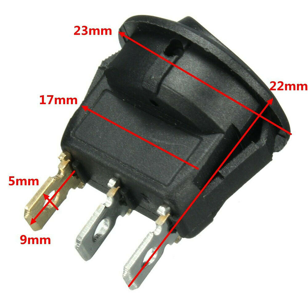 Black 3-Pin Rocker Parking Sensor Switch For Car Rv Vehicle Accessories