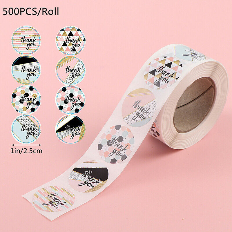 500/Roll Thank You Stickers Seal Lable Scrapbooking Stickers Bake DIY Dec.l8