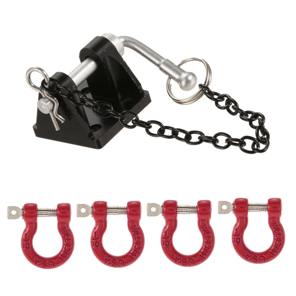RC Tow Shackle Trailer Hook Set for 1/10 Axial SCX10 D90 D110 RC Crawler