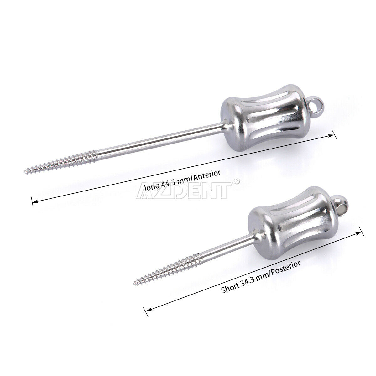 2pcs Dental Extractor Apical Root Fragments Drills Stainless Steel (Short+Long)