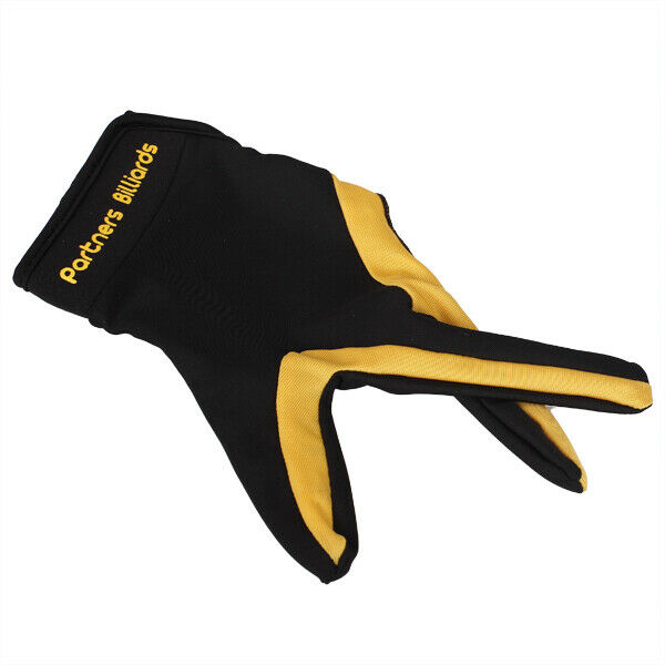 Yellow Black 3 Finger Billiard Glove
