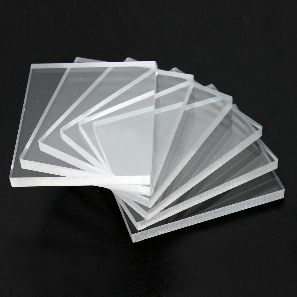 6x Thick 5mm Clear Acrylic Blocks Pads Stamping Rubber Plexiglass Thin 45x55mm