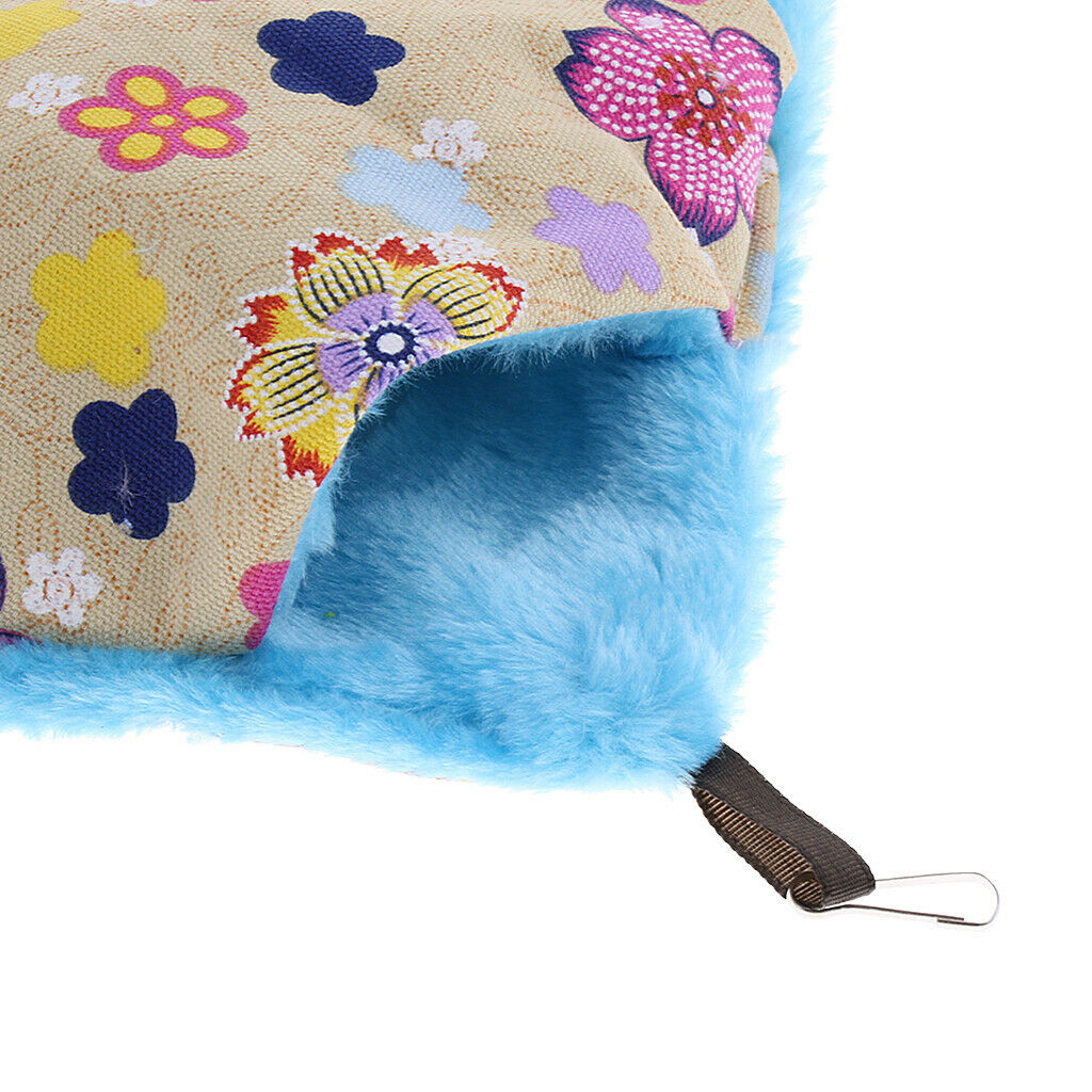 Small Pet Hamster Ferret Double Bunkbed Cage Hammock Hanging Bed Yellow+Blue