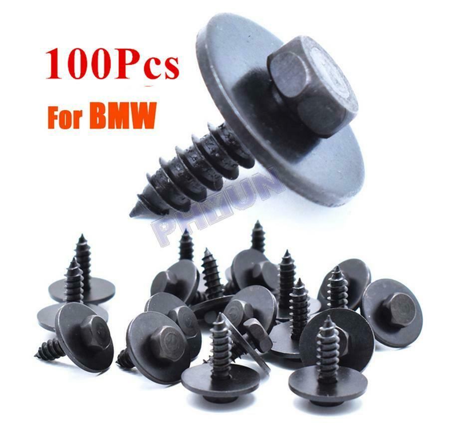 For BMW 100x Car Body Fender Retainer Clips Screws Engine Head Washer 108F2166