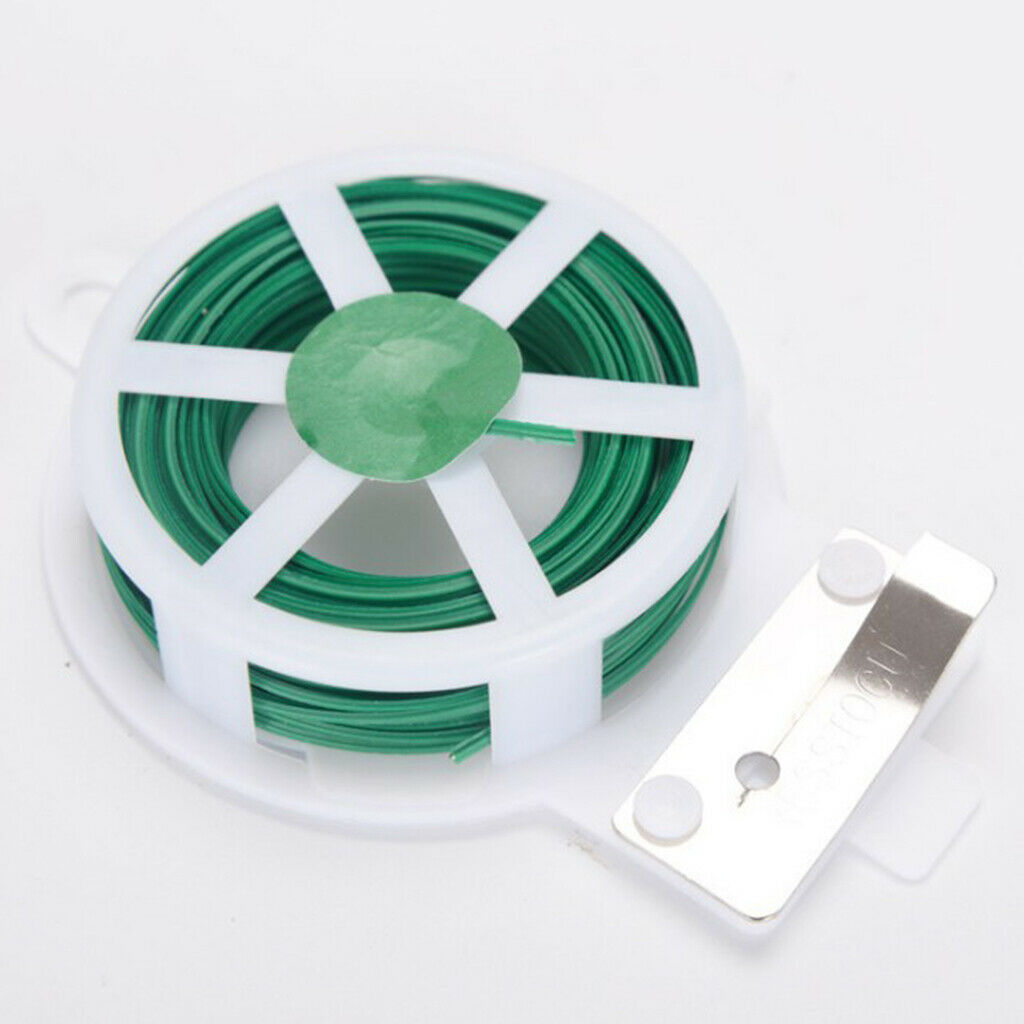 Reusable 50m Garden Vine Tree Plant Twist Ties Reel Sturdy Plastic w/Cutter