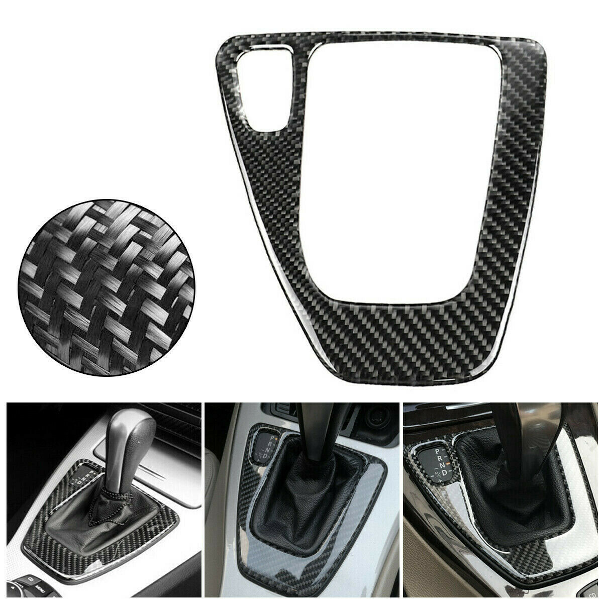 Carbon Fiber Gear Shift Box Panel Cover Trim/ For BMW 3 Series E90 E92 2005-2012