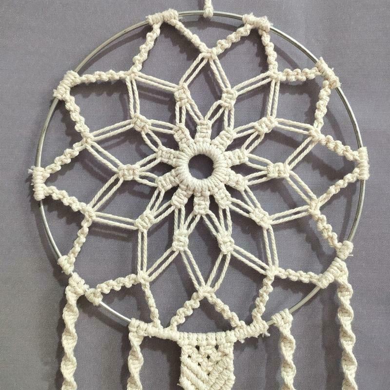 Macrame Dream Catcher Boho Woven Feather Leaf Tassel Wall Hanging Ornament Decor