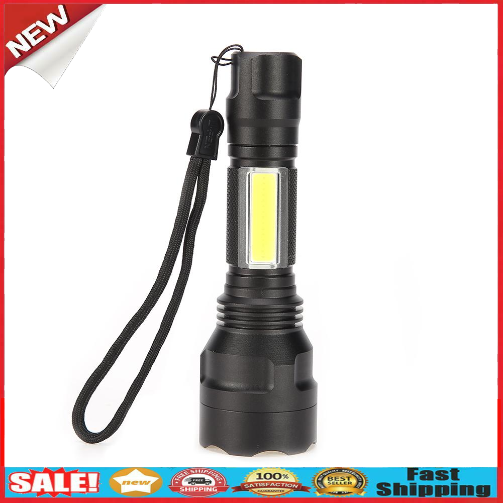 T6+COB LED Flashlight Waterproof Outdoor Camping Emergency Light Torch @