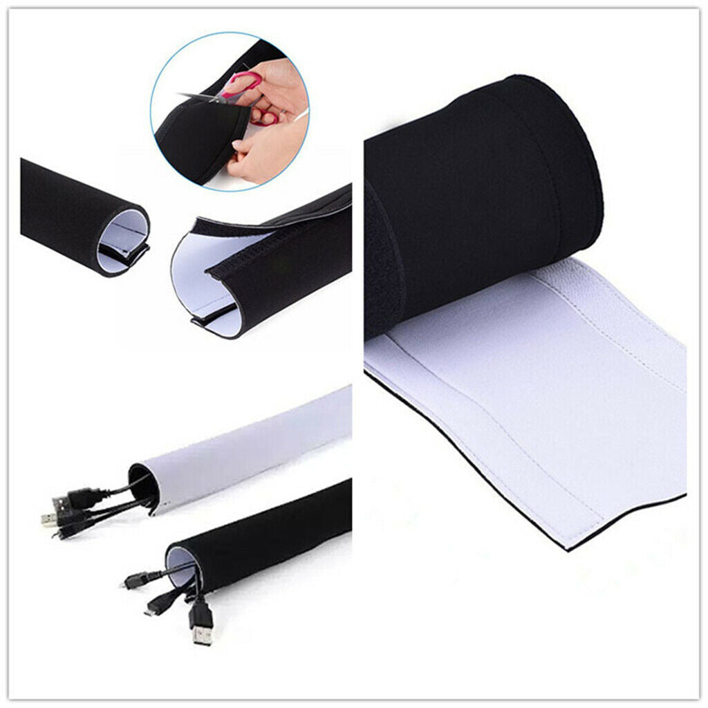 2 Pieces 300cm Cable Management Organizer Cable Cord Wire Cover Hider Sleeve