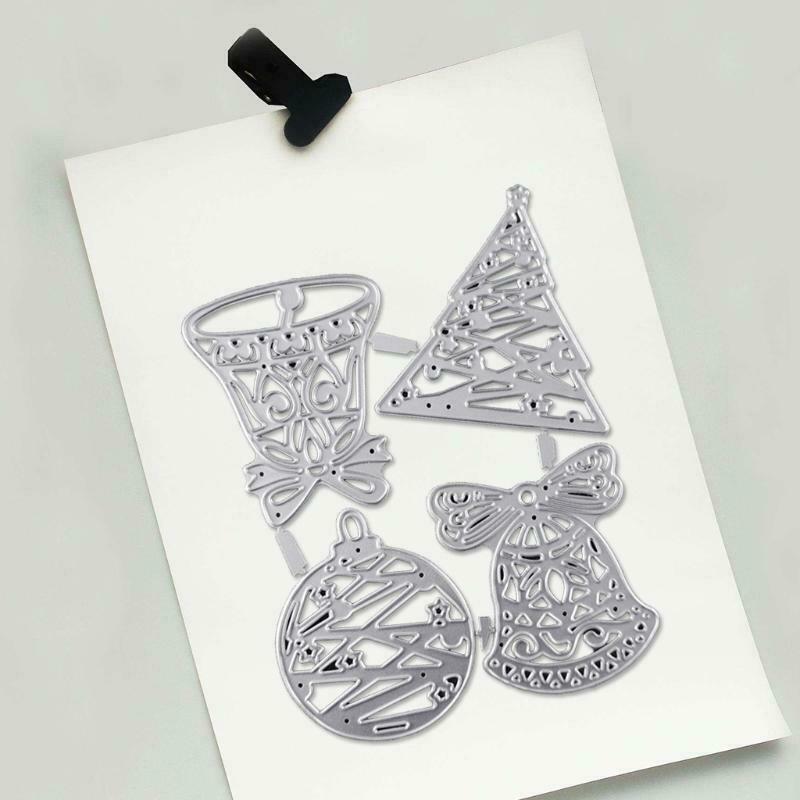 Christmas Bells Tree Metallic Cutting Die Creative Embossing Script Die Stencil