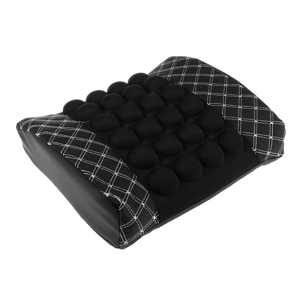 Lumbar Back Brace Massage Holder Support 12V Car Seat Chair Cushion White