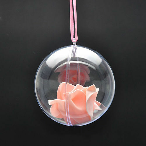 10pc Clear Fillable Candy Box Christmas Bauble Xmas Tree Ball Ornament Dec.l8