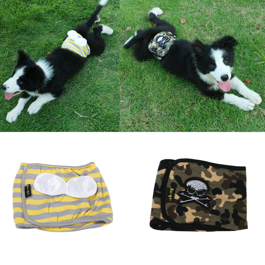 Male Pet Dog Pants Bitch Season Menstrual Sanitary Nappy Diaper Yellow S