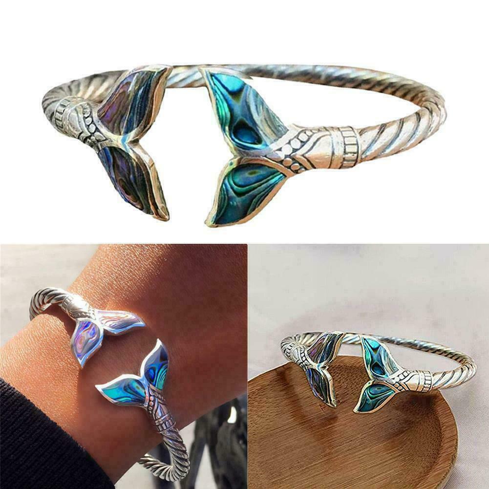 Women Girl Mermaid Tail Bangle Adjustable Ocean Chain New NEW Jewelry Q0S1