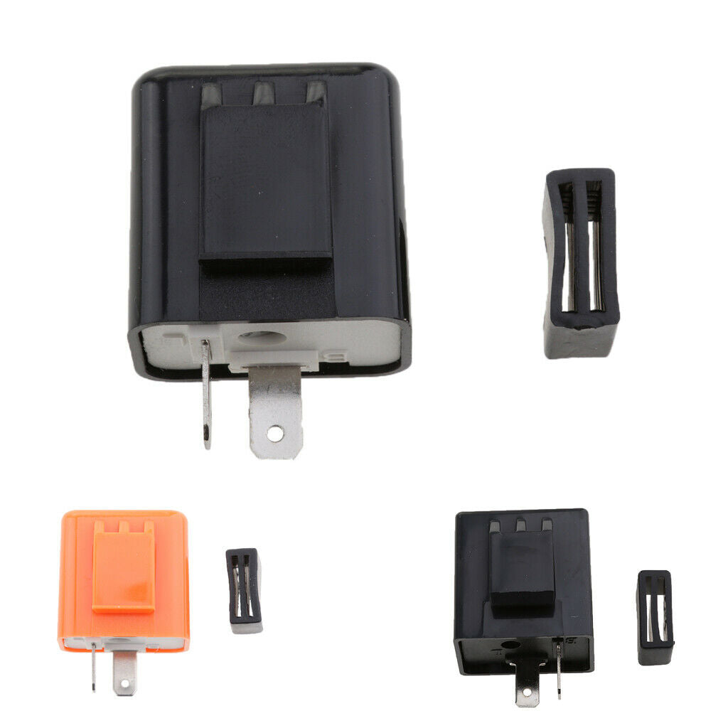 DC 12V Motorcycle Adjustable LED Indicator Electronic Flasher Relay - Black