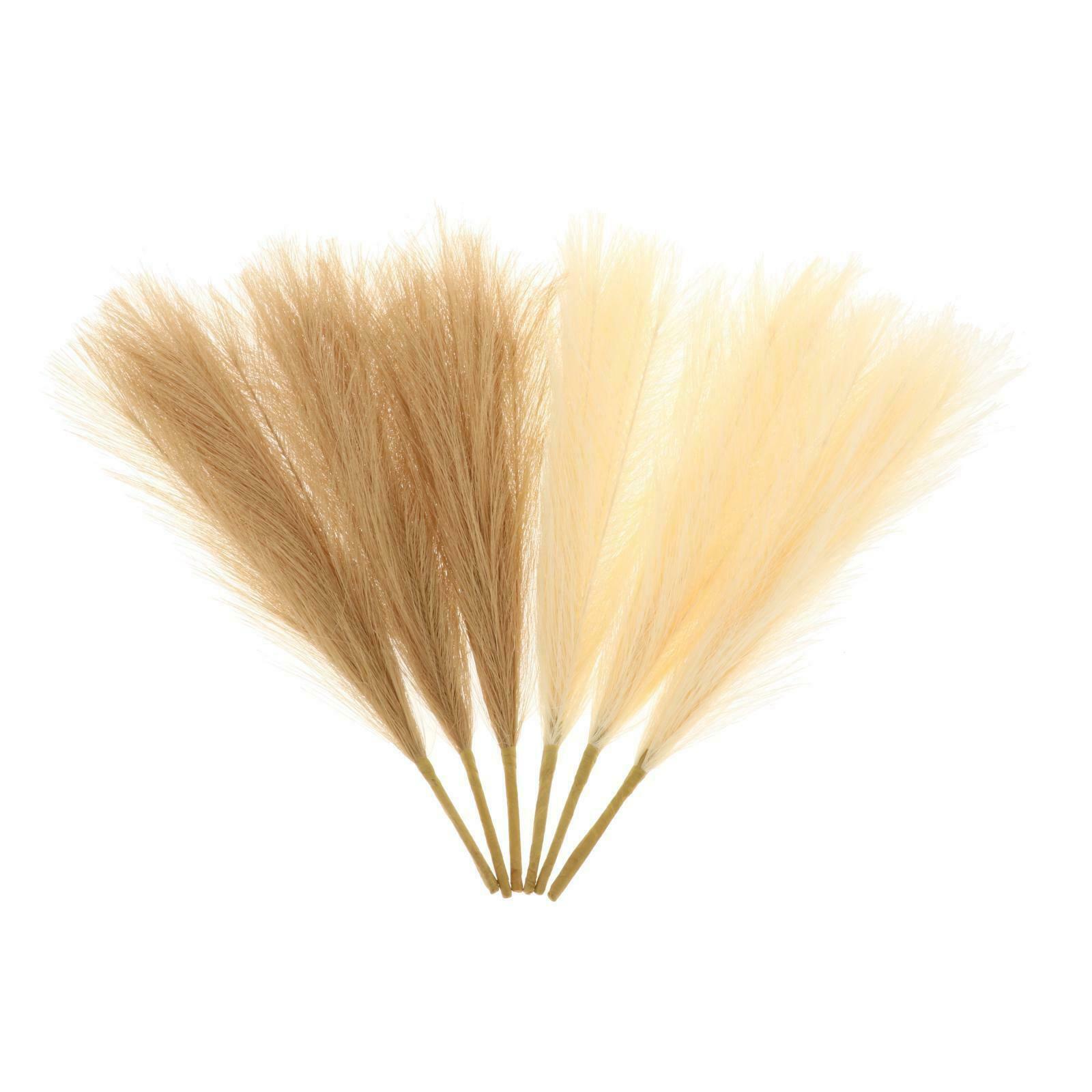 6Pcs Artificial Pampas Grass Branches 6 Stems Room Decor Wedding Home Decor