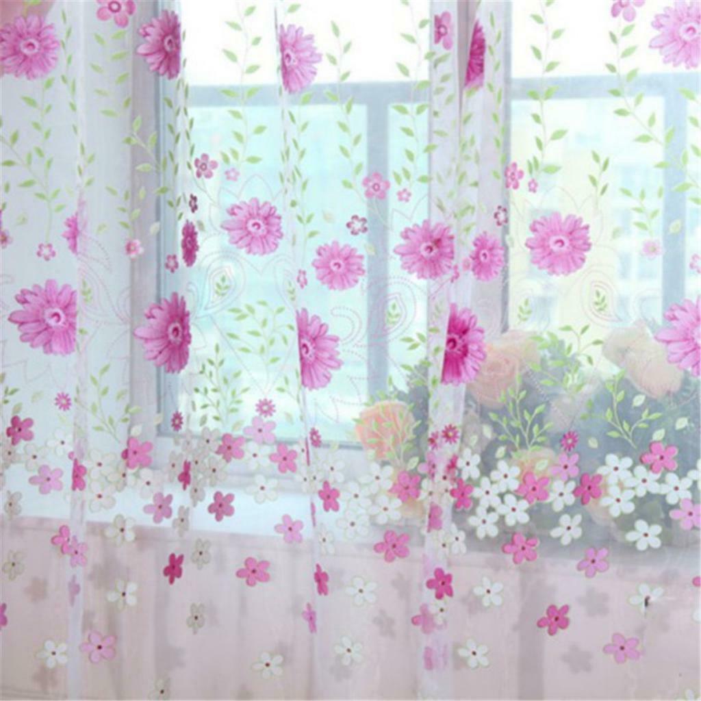 Elegant Window Sheer Drape Valance Gauze Curtain Door Curtains 150x250cm 3