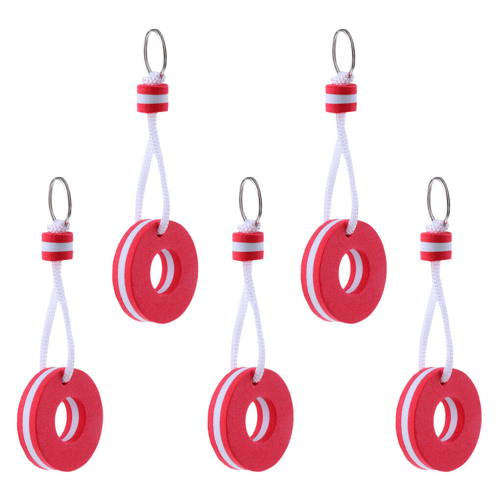 5x Creative Foam Buoyant Floating Charms Keychain Key Ring Ships Buoy Red
