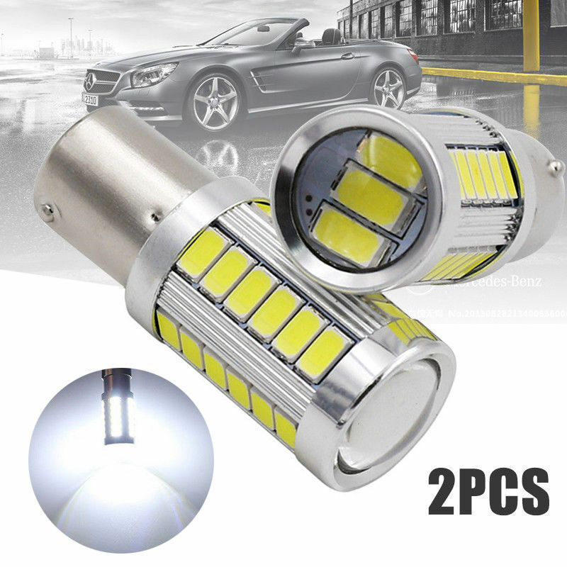 2x 12V BA15D P21W 1157 33SMD LED Car Backup Reverse Head Light CANBUS Bulb Lamp