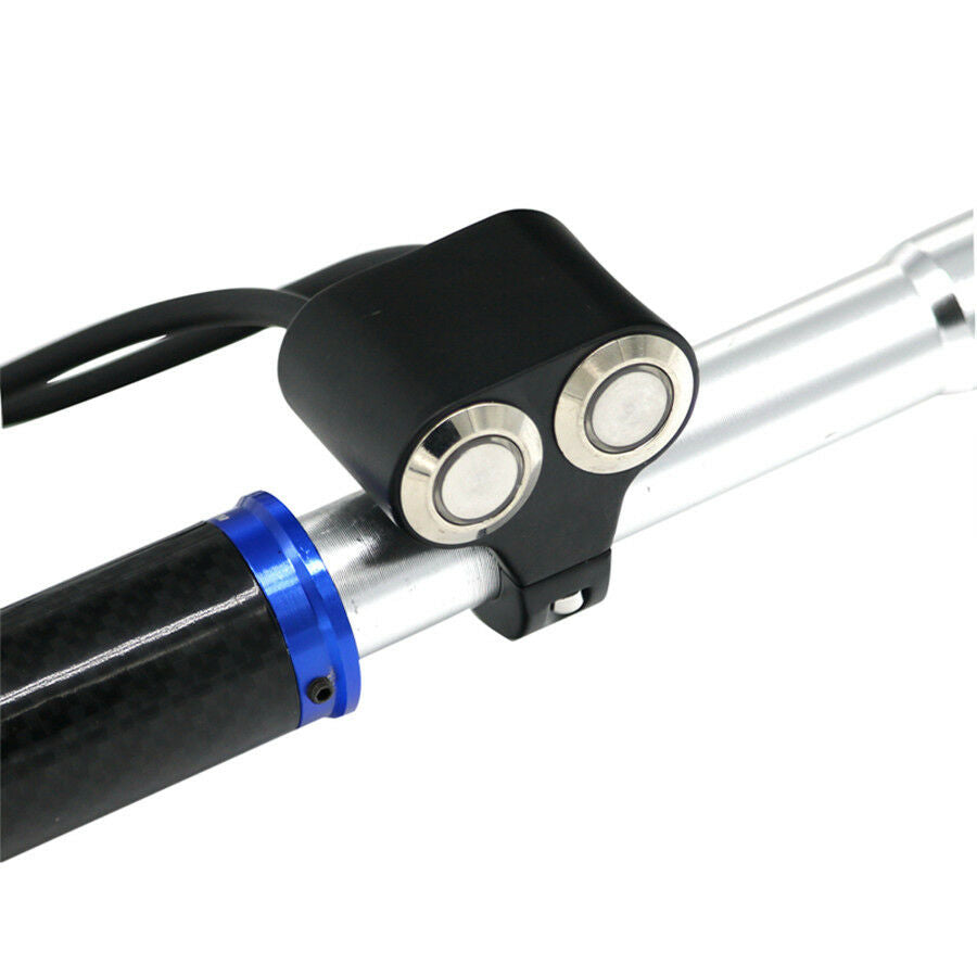 Dual Button Blue LED 7/8" Motorcycle ATV Handlebar Engine Horn Start Kill Switch