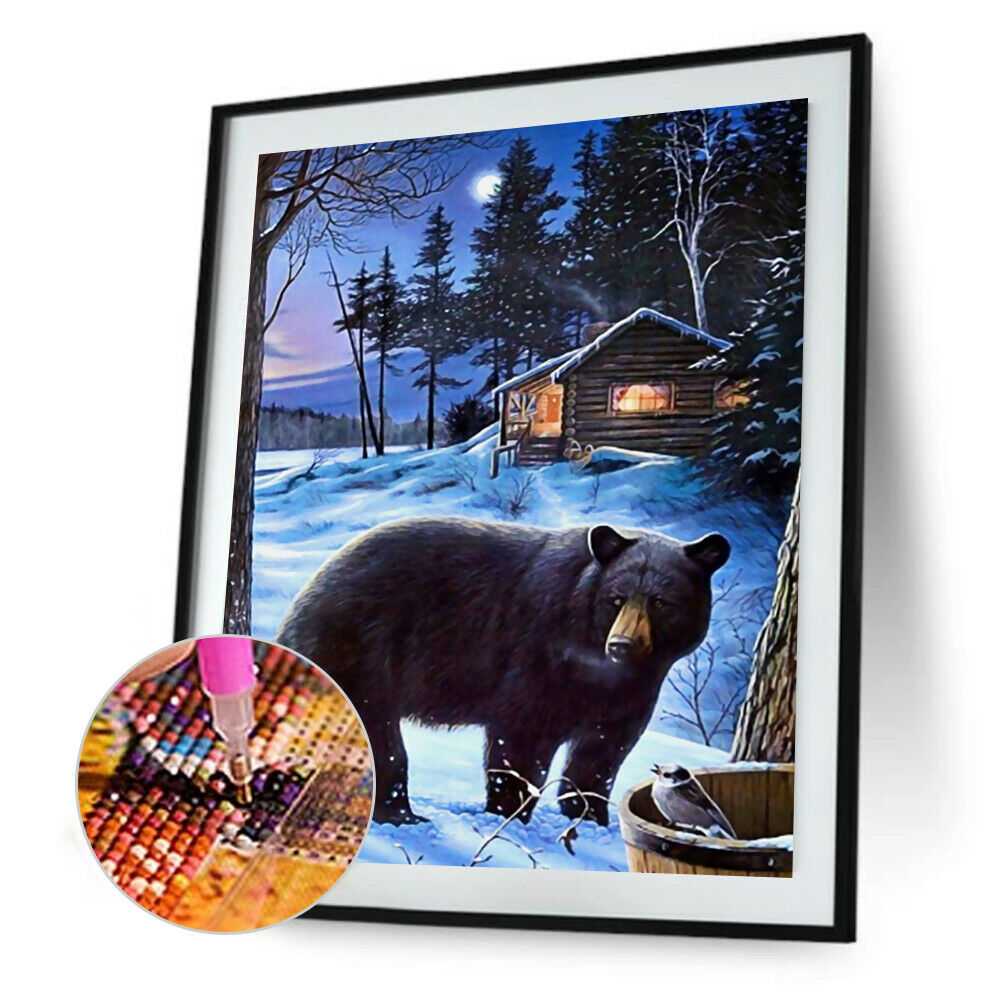 Bear 5D DIY Full Round Drill Diamond Painting Embroidery Cross Stitch Kits @