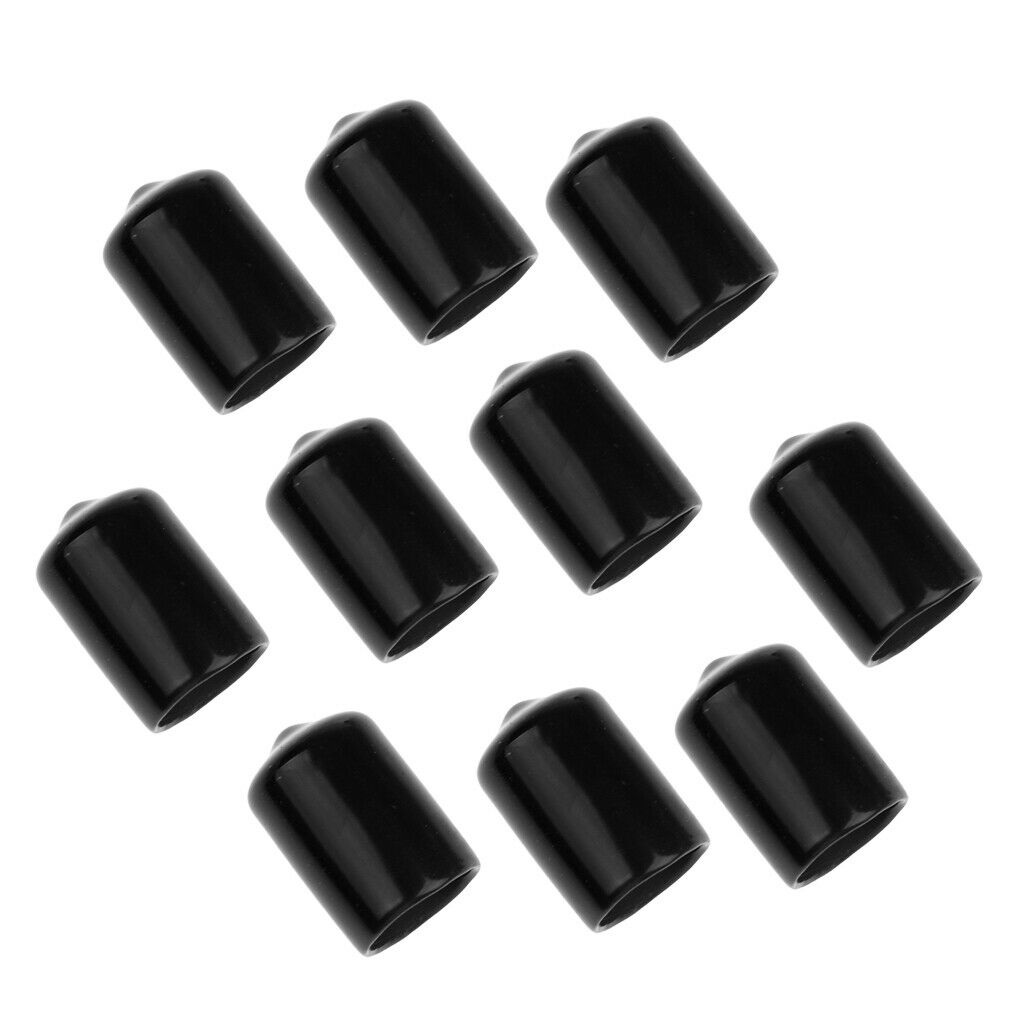 10pcs 13mm Pool Billiard Cue Tip Rubber Protector Cover Black