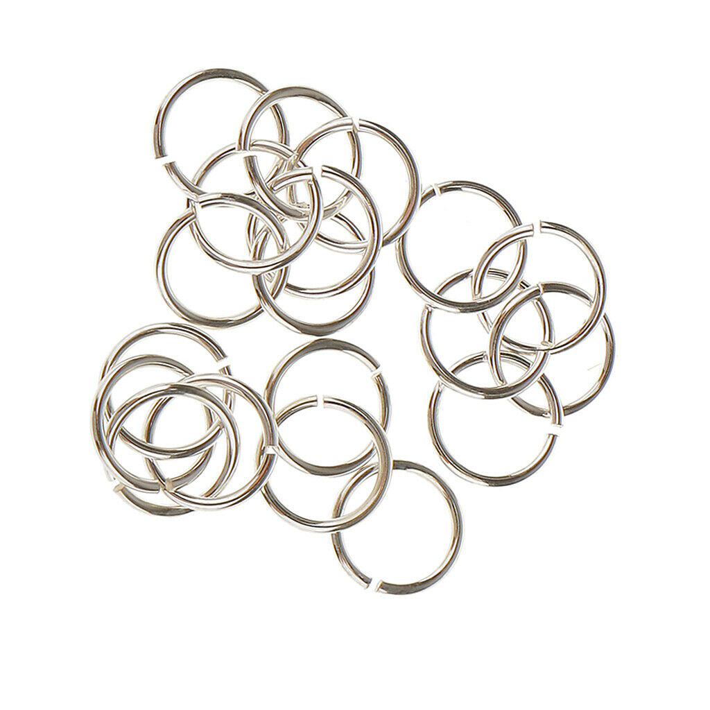 40x S925 Beading Jump Rings Metal DIY Jewelry Making Connecting Rings 3/6mm
