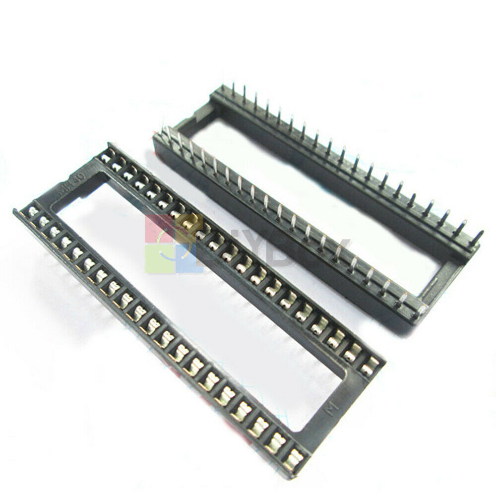 10PCS 40Pin DIP IC Socket Adaptor Solder Type 2.54mm Pitch Dual Wipe Contact