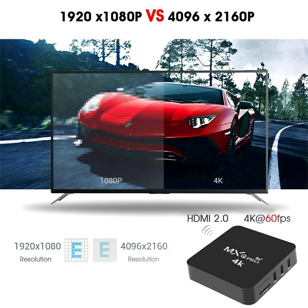 5G Wifi MXQ Pro 4K HD 64Bit Android Quad Core Smart TV Box Ram 2GB ROM 16GB B5
