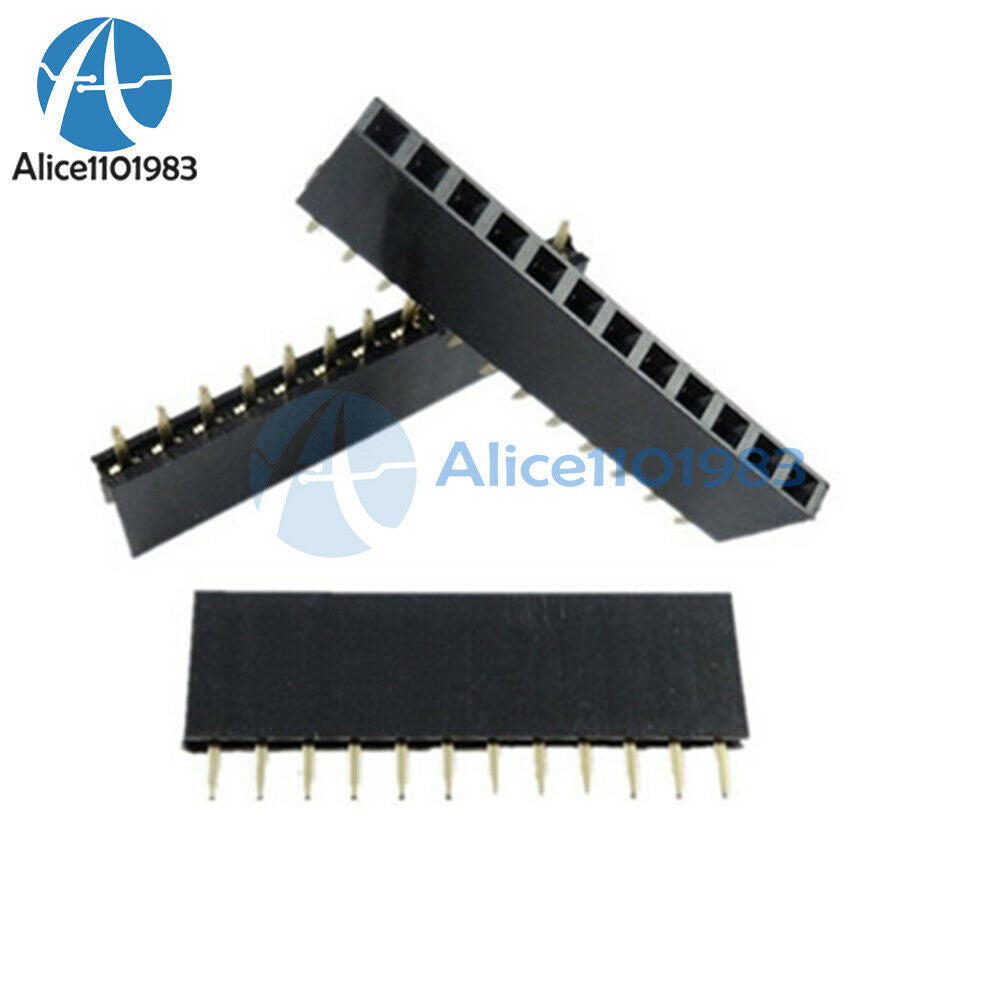 100PCS 2.54mm Pitch 12Pin 12P Female Single Row Straight Header Strip PH: 8.5mm
